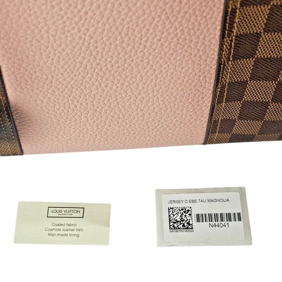 LOUIS VUITTON Damier Ebene Jersey Tote in Magnolia Shoulder Monogram Pink 2 Way - Picture 10 of 16